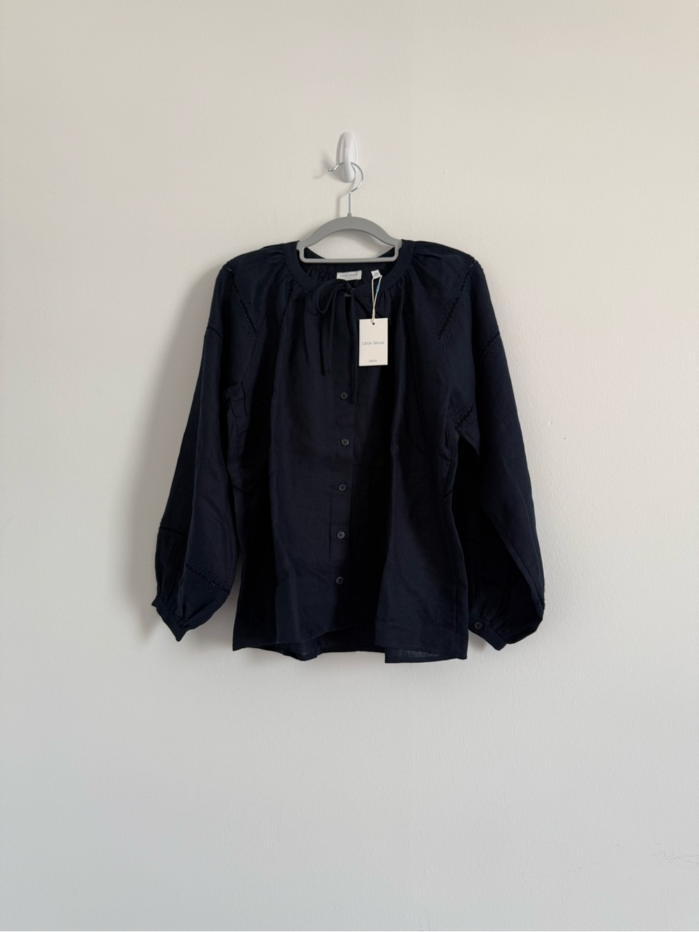 NWT Aritzia Linen Blouse in Admiral size 2XS